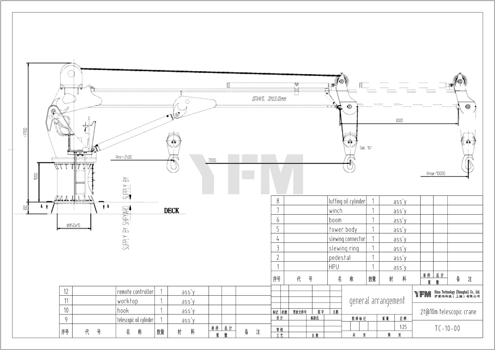 telescopic deck crane telescopic deck crane